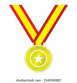 ilustración vectorial de icono de medalla en fondo blanco