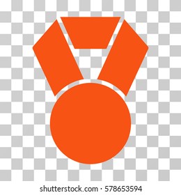 Medal icon. Vector illustration style is flat iconic symbol, orange color, transparent background. Designed for web and software interfaces.