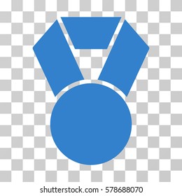 Medal icon. Vector illustration style is flat iconic symbol, cobalt color, transparent background. Designed for web and software interfaces.