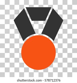 Medal icon. Vector illustration style is flat iconic bicolor symbol, orange and gray colors, transparent background. Designed for web and software interfaces.
