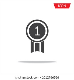 Medal icon vector isolated on white background.
