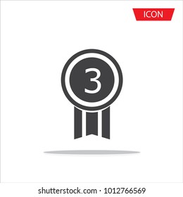 Medal icon vector isolated on white background.
