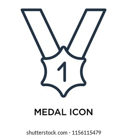 Medal icon vector isolated on white background, Medal transparent sign , thin pictogram or outline symbol design in linear style