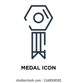 Medal icon vector isolated on white background, Medal transparent sign , line symbol or linear element design in outline style