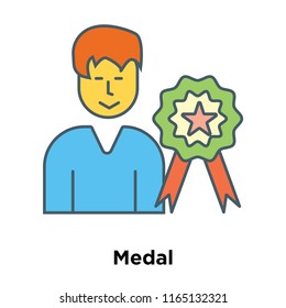 Medal icon vector isolated on white background, Medal transparent sign