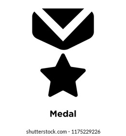 Medal icon vector isolated on white background, logo concept of Medal sign on transparent background, filled black symbol