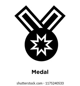 Medal icon vector isolated on white background, logo concept of Medal sign on transparent background, filled black symbol