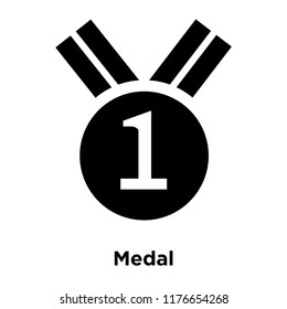 Medal icon vector isolated on white background, logo concept of Medal sign on transparent background, filled black symbol