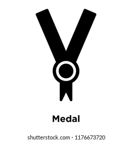 Medal icon vector isolated on white background, logo concept of Medal sign on transparent background, filled black symbol