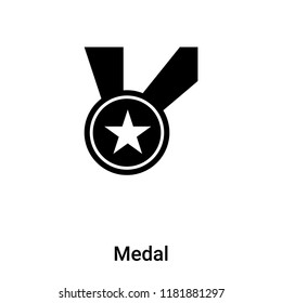Medal icon vector isolated on white background, logo concept of Medal sign on transparent background, filled black symbol