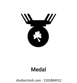 Medal icon vector isolated on white background, logo concept of Medal sign on transparent background, filled black symbol