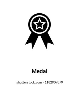 Medal icon vector isolated on white background, logo concept of Medal sign on transparent background, filled black symbol