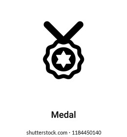 Medal icon vector isolated on white background, logo concept of Medal sign on transparent background, filled black symbol