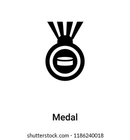 Medal icon vector isolated on white background, logo concept of Medal sign on transparent background, filled black symbol