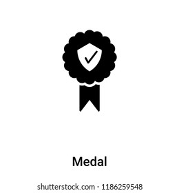 Medal icon vector isolated on white background, logo concept of Medal sign on transparent background, filled black symbol