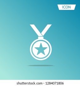 Medal icon vector isolated on background.
