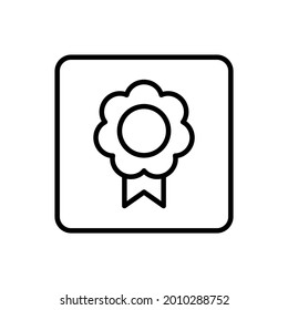 Medal icon vector line square style