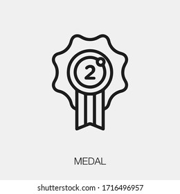 medal icon vector. Linear style sign for mobile concept and web design. medal symbol illustration. Pixel vector graphics - Vector.