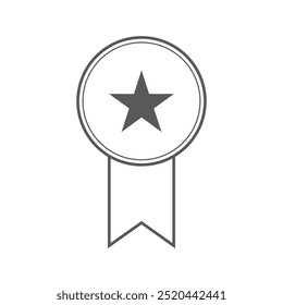 medal icon vector outline white background