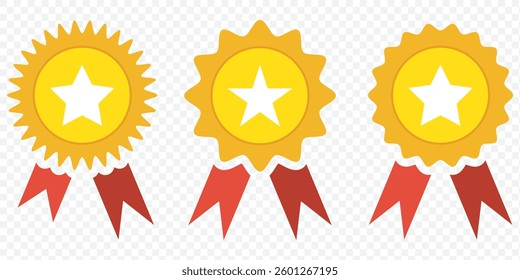 medal icon vector set. certificate illustration sign collection. achievement symbol. award logo. EPS 10.