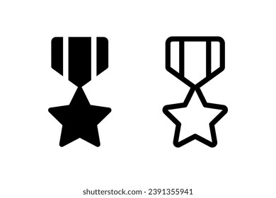 Medalsymbol, Vektorset. Symbol für die Gesamtpreisvergabe