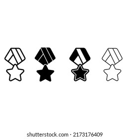 Medal icon vector set. Reward illustration sign collection. Order symbol or logo.