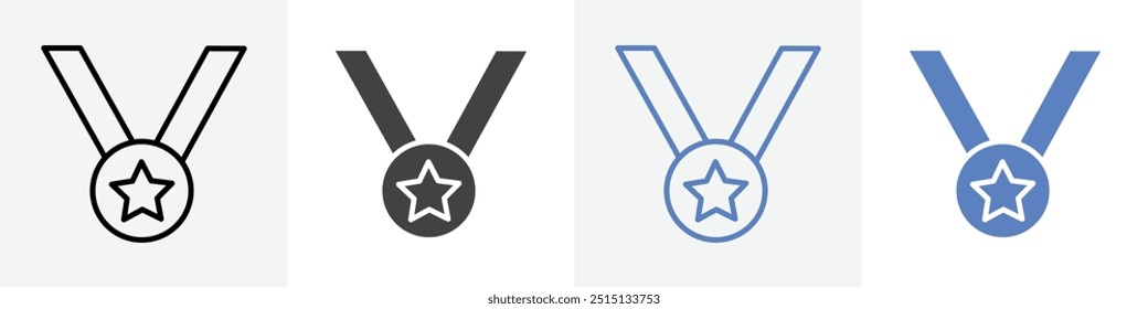 medal icon vector set use for web ui or app