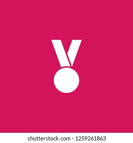 medal icon vector. medal sign on pink background. medal icon for web and app