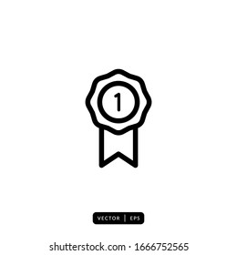 Medal Icon Vector - Sign or Symbol