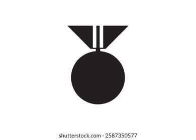 medal icon vector silhouette isolated in white background