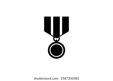 medal icon vector silhouette isolated in white background