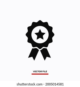 Medal icon vector. Simple award medal sign