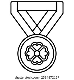 Medal icon vector from st patricks day concept. Thin line illustration of medal editable stroke. medal linear sign for use on web and mobile apps, logo, print media vector art