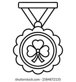 Medal icon vector from st patricks day concept. Thin line illustration of medal editable stroke. medal linear sign for use on web and mobile apps, logo, print media vector art