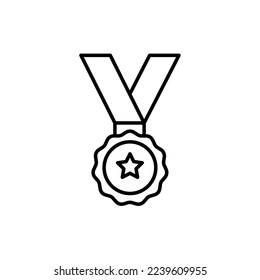 Plantillas de diseño de símbolos vectoriales de icono de medalla aisladas en fondo blanco