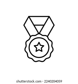 Plantillas de diseño de símbolos vectoriales de icono de medalla aisladas en fondo blanco