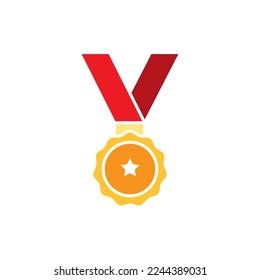 Medal icon vector symbol design templates isolated on white background