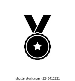Plantillas de diseño de símbolos vectoriales de icono de medalla aisladas en fondo blanco