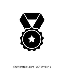 Plantillas de diseño de símbolos vectoriales de icono de medalla aisladas en fondo blanco