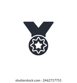 Icono de medalla. Vector.Trazo editable.signo de estilo lineal para el uso de Diseño web,logo.Ilustración de símbolo.