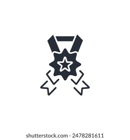 medal icon. vector.Editable stroke.linear style sign for use web design,logo.Symbol illustration.