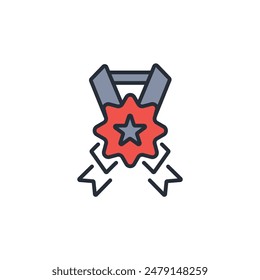 medal icon. vector.Editable stroke.linear style sign for use web design,logo.Symbol illustration.