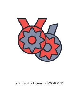 icono de medalla. Vector. Trazo editable. signo de estilo lineal para uso Diseño web, logotipo. Ilustración de símbolo.
