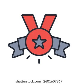 medal icon. vector.Editable stroke.linear style sign for use web design,logo.Symbol illustration.