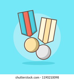 medal icon vector,flat colors