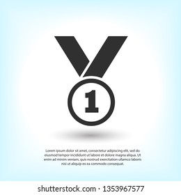 Medal icon, web design. Medal of honor vector illustration icon. Symbol medal ribbon. Vector award logo
