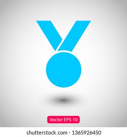 Medal icon, web design. Medal of honor vector illustration icon. Symbol medal ribbon. Vector award logo
