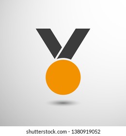 Medal icon, web design. Medal of honor vector illustration icon. Symbol medal ribbon. Vector award logo