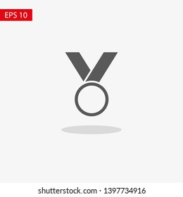 Medal icon, web design. Medal of honor vector illustration icon. Symbol medal ribbon. Vector award logo