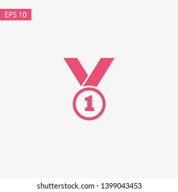 Medal icon, web design. Medal of honor vector illustration icon. Symbol medal ribbon. Vector award logo